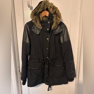 Black winter parka